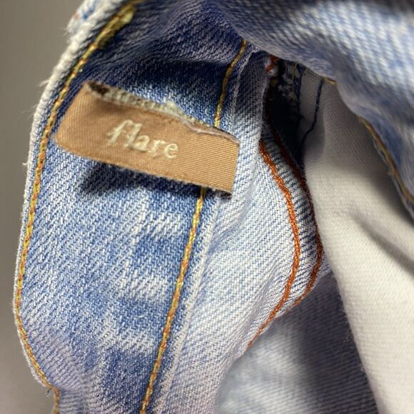 Vintage ABERCROMBIE & FITCH Jeans Flare Low Rise Distressed Y2K 90s Womens 10R - Picture 13 of 13